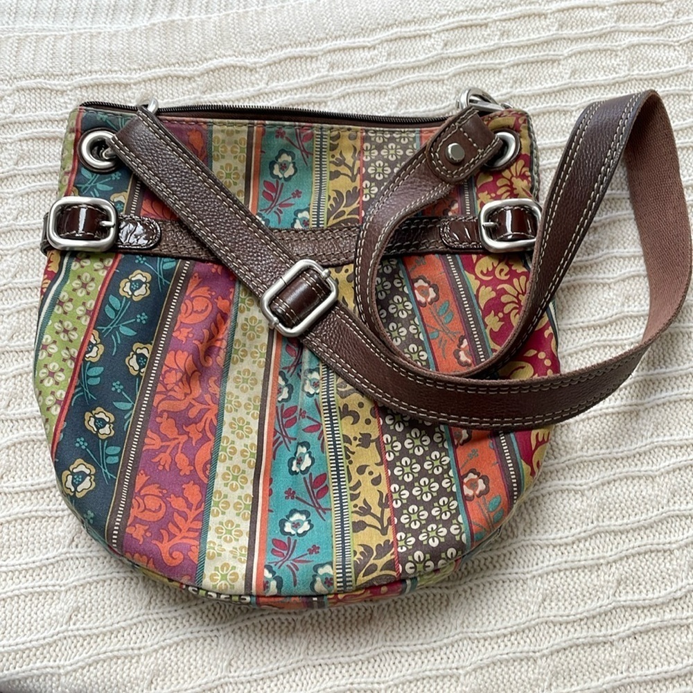 FOSSIL crossbody bag/purse colorful metal hardware some fading/wear See pics